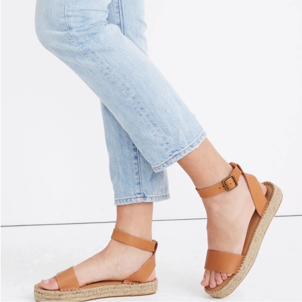 Soludos Cadiz Leather Espadrille Platform Sandals Natural